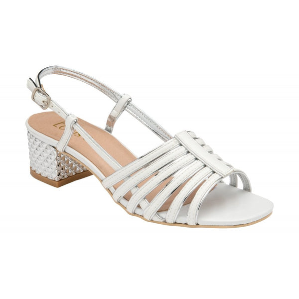 Lotus Cheryl Ladies White Sling Back Heels-elevate your sole