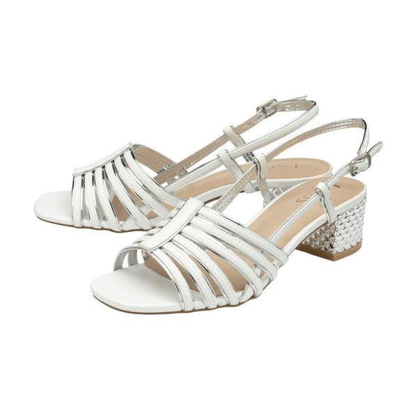 Lotus Cheryl Ladies White Sling Back Heels-elevate your sole