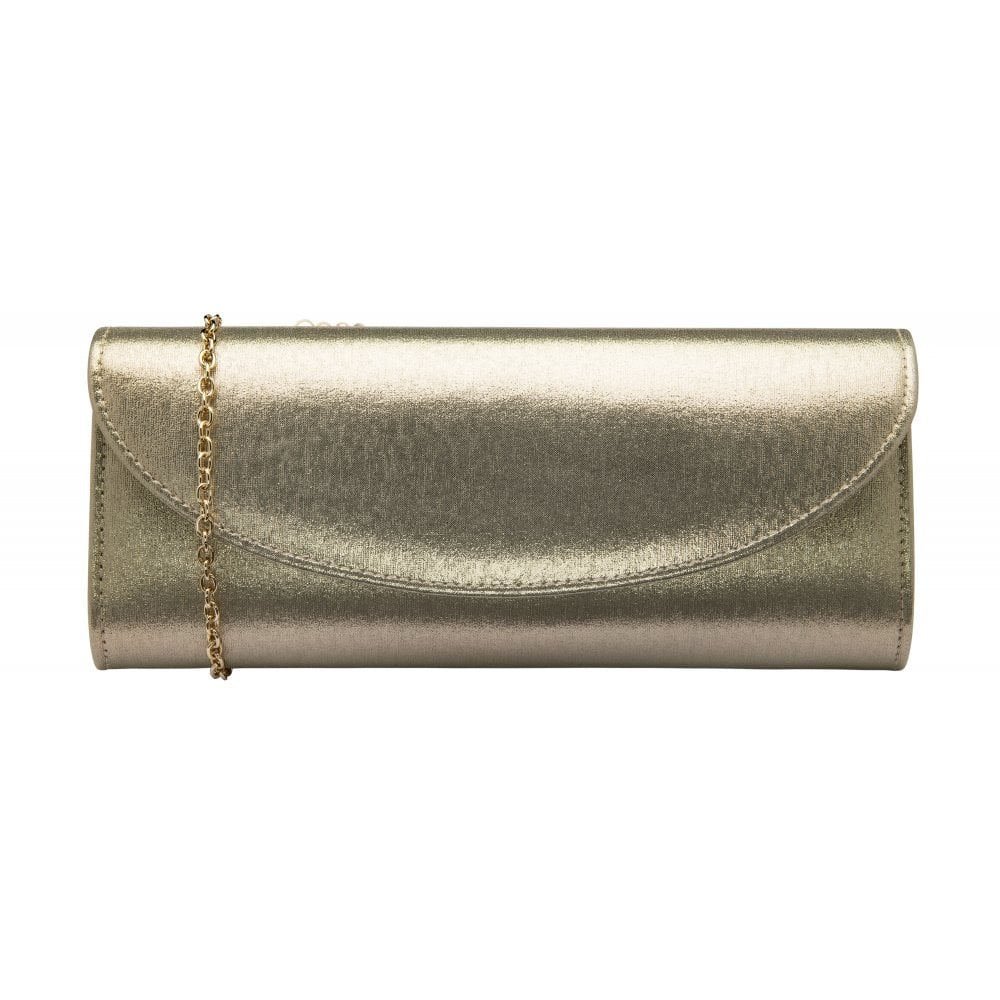 Lotus Claire ULG056 Gold Clutch Bag with Chain, metallic finish, elegant evening accessory.