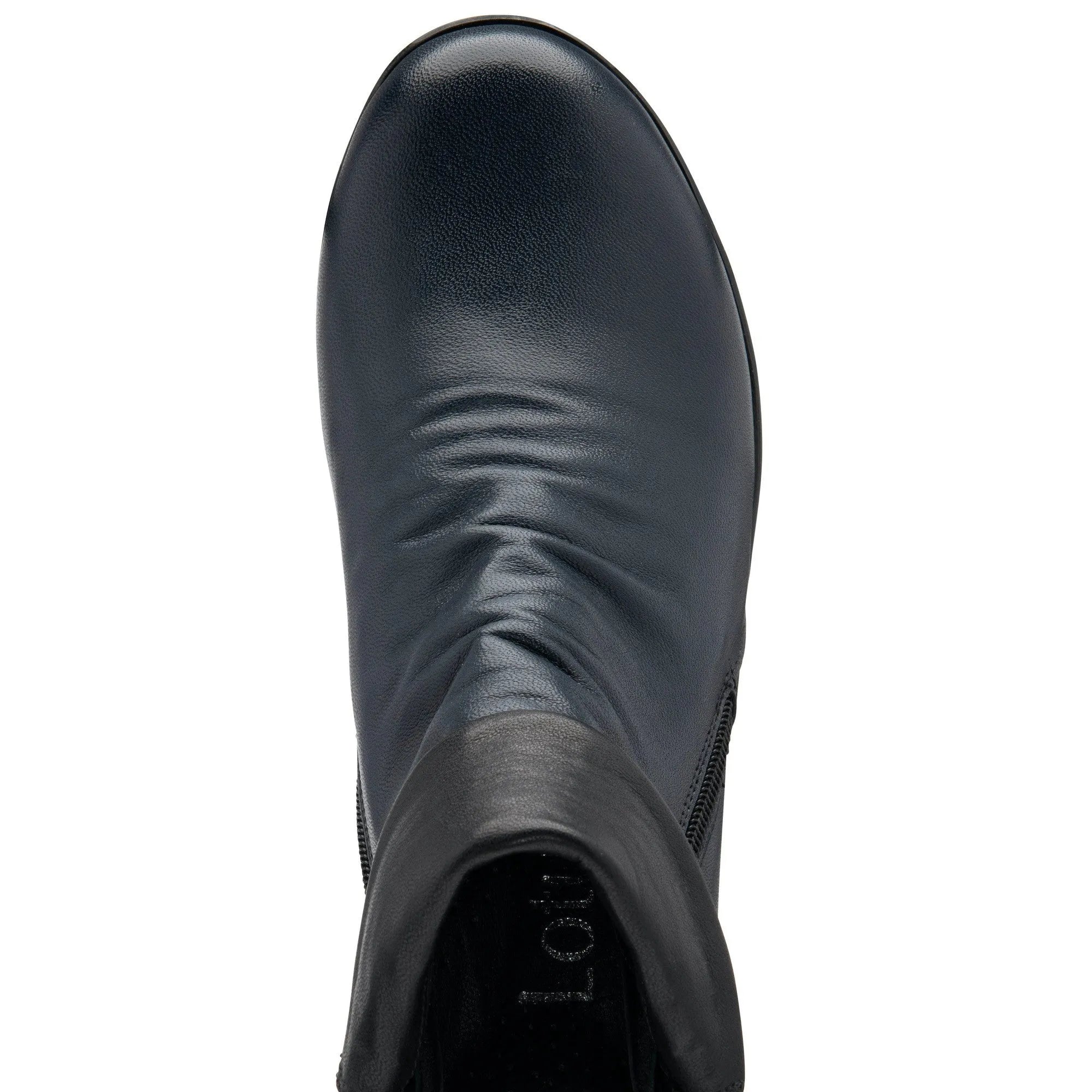 Lotus Cordelia Ladies Navy Leather Twin Zip Ankle Boots-elevate your sole