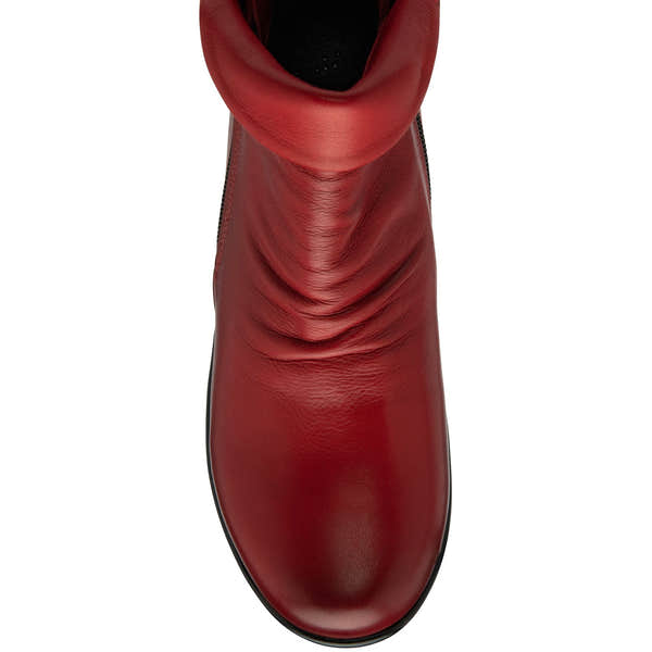 Lotus Cordelia Ladies Red Leather Twin Zip Ankle Boots-elevate your sole
