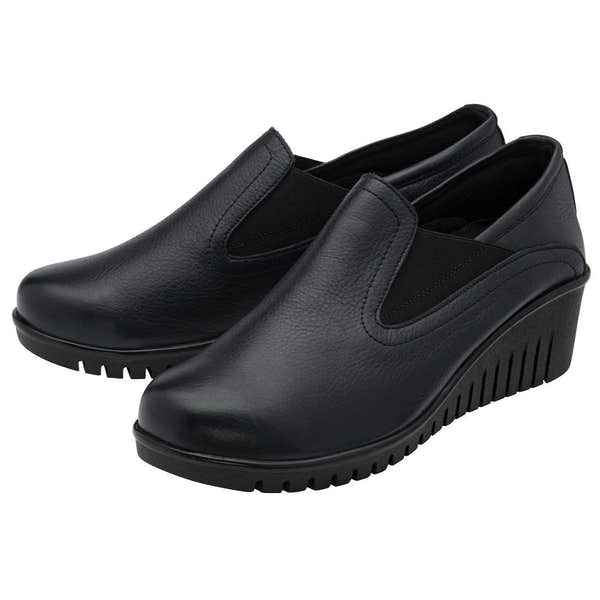 Lotus Delmar Ladies Navy Leather Slip On Shoes-elevate your sole