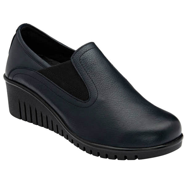 Lotus Delmar Ladies Navy Leather Slip On Shoes-elevate your sole