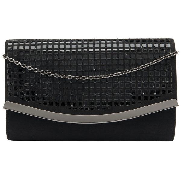 Lotus Dillard Black/Diamante Clutch Bag-elevate your sole