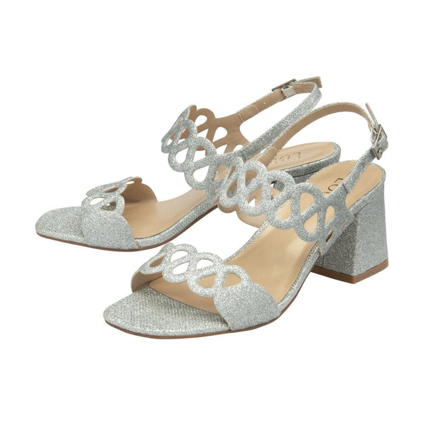 Lotus Dion Ladies Silver Textile Buckle Sandals-elevate your sole