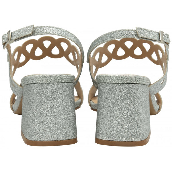 Lotus Dion Ladies Silver Textile Buckle Sandals-elevate your sole