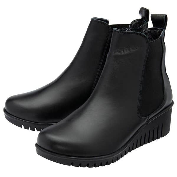 Lotus Dresden Ladies Black Leather Side Zip Ankle Boots-elevate your sole