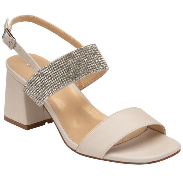 Lotus Elisena ULS385 Ladies Nude Diamante Textile Buckle Heels-elevate your sole