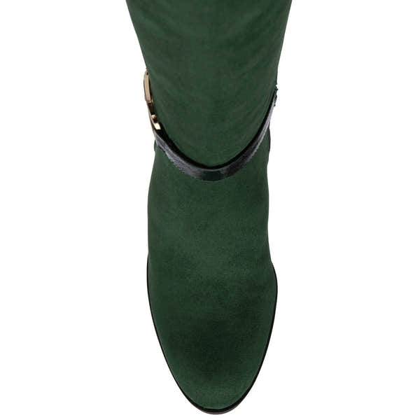 Lotus Elsa Ladies Green Textile Side Zip Mid-Calf Boots-elevate your sole