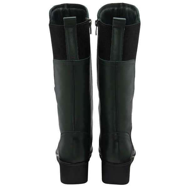 Lotus Elsa Ladies Green Textile Side Zip Mid-Calf Boots-elevate your sole
