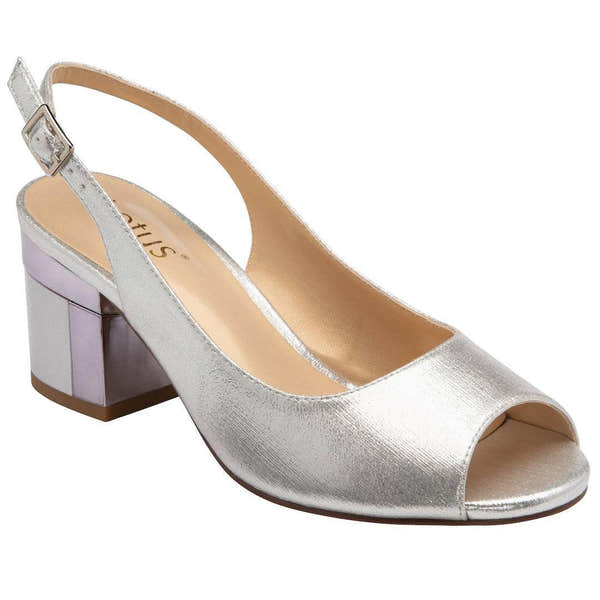 Lotus Evelyn ULS393 Ladies Silver Textile Buckle Heels-elevate your sole