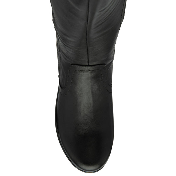 Lotus Fitzgerald Ladies Black Leather Side Zip Mid-Calf Boots