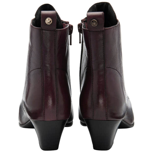 Lotus Lorissa Ladies Purple Leather Side Zip Ankle Boots-elevate your sole
