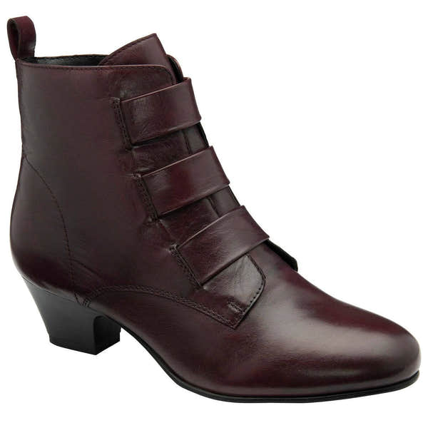 Lotus Lorissa Ladies Purple Leather Side Zip Ankle Boots-elevate your sole