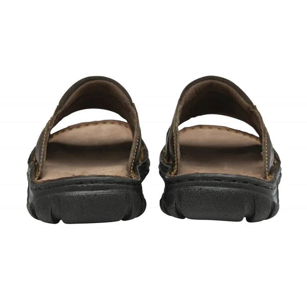 Lotus Louis men's brown leather slip-on mule shoes with cushioned insoles and black rubber soles.