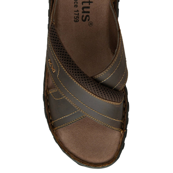 Lotus Mikey Mens Brown Leather Slider Sandals-elevate your sole