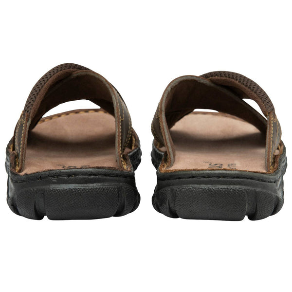 Lotus Mikey Mens Brown Leather Slider Sandals-elevate your sole