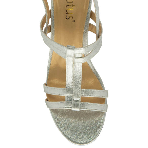 Lotus Mirella Ladies Silver Sling Back Heels-elevate your sole