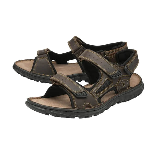 Lotus Noah Mens Brown Leather Touch Fastening Sandals-elevate your sole