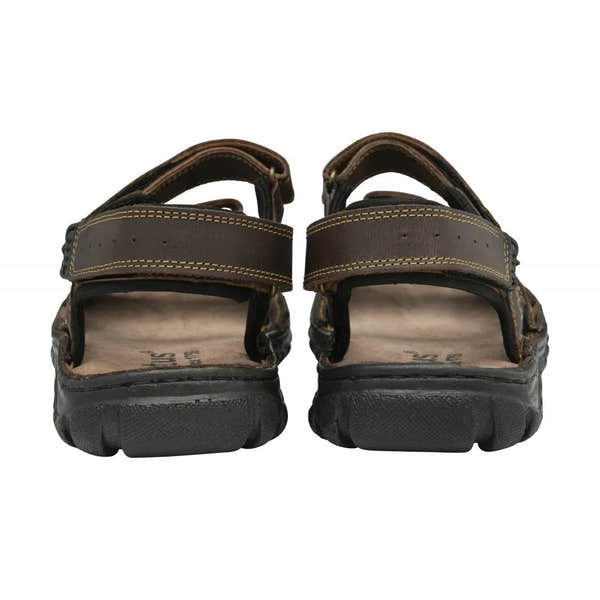 Lotus Noah Mens Brown Leather Touch Fastening Sandals-elevate your sole