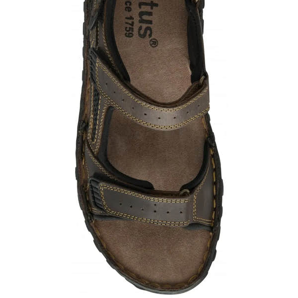 Lotus Noah Mens Brown Leather Touch Fastening Sandals-elevate your sole