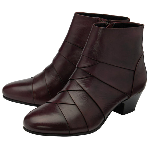 Lotus Tara Ladies Purple Leather Side Zip Ankle Boots-elevate your sole