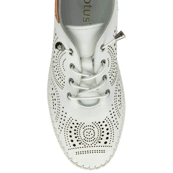 Lotus Tassia Ladies White Leather Slip On Shoes-elevate your sole
