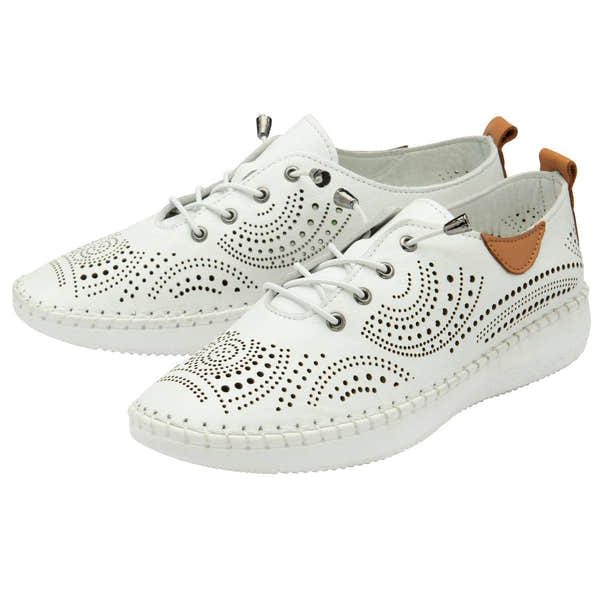 Lotus Tassia Ladies White Leather Slip On Shoes-elevate your sole