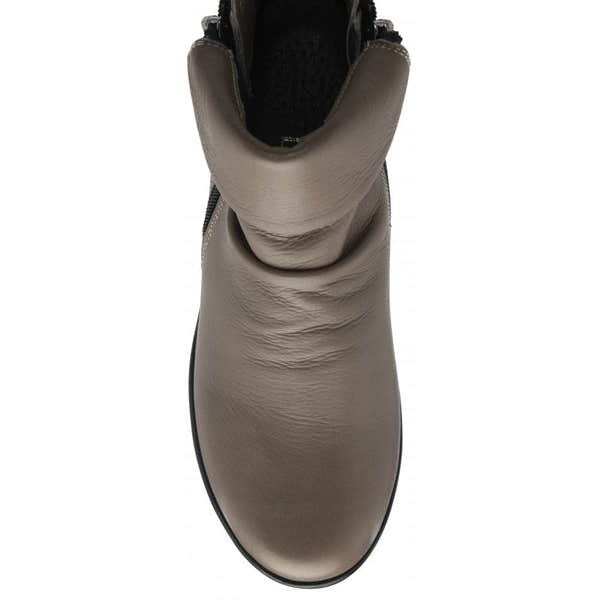Lotus ULB299DC Cordelia women's clay leather twin zip ankle boots, top view, stylish and durable footwear.