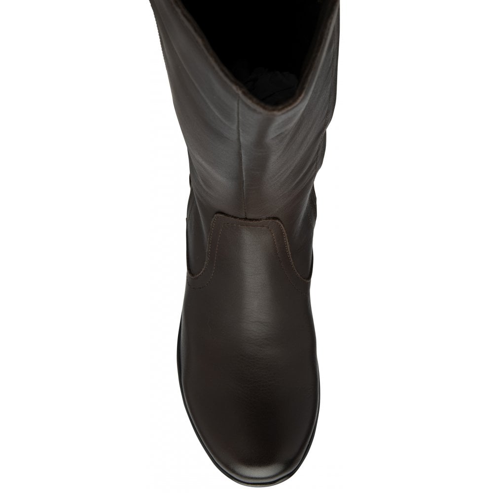 Lotus ULB345TT Fitzgerald women's brown leather and textile side zip mid-calf boots, stylish and durable footwear.