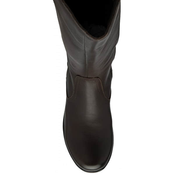 Lotus ULB345TT Fitzgerald women's brown leather and textile side zip mid-calf boots, stylish and durable footwear.