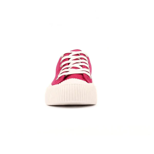 Lunar DLA009 Jayne III ladies raspberry lace-up trainers with white sole and toe cap, stylish casual footwear for women.