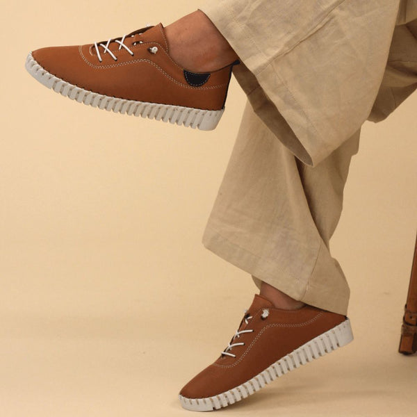 Lunar FLM011 Flamborough Ladies Tan Leather Slip On Shoes-elevate your sole