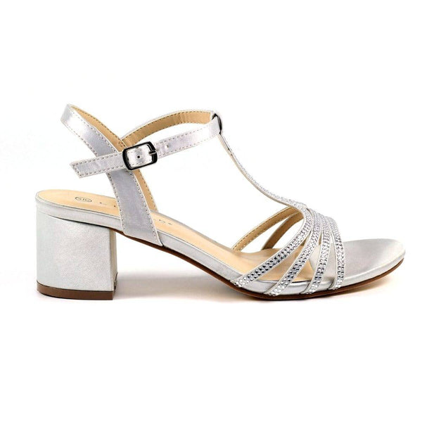 Lunar FLR063 Tatiana Ladies Silver Buckle Heels-elevate your sole