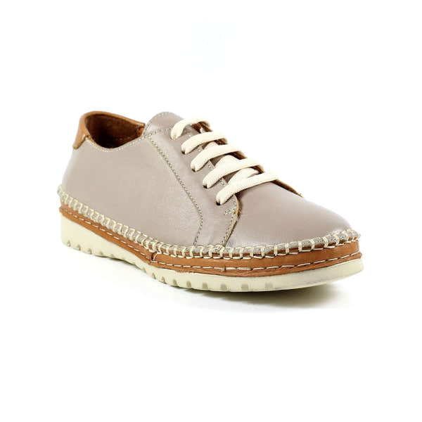 Lunar FLV026 Flow Ladies Grey Leather Lace Up Shoes-elevate your sole