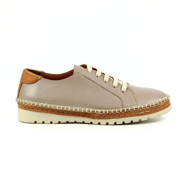 Lunar FLV026 Flow Ladies Grey Leather Lace Up Shoes-elevate your sole