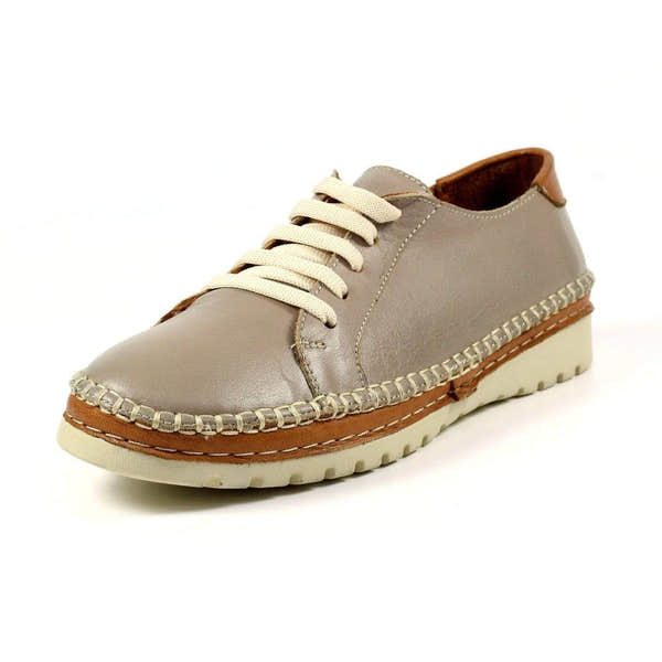 Lunar FLV026 Flow Ladies Grey Leather Lace Up Shoes-elevate your sole
