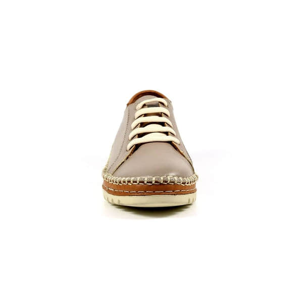 Lunar FLV026 Flow Ladies Grey Leather Lace Up Shoes-elevate your sole