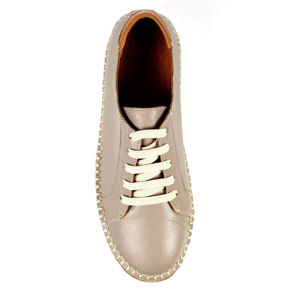 Lunar FLV026 Flow Ladies Grey Leather Lace Up Shoes-elevate your sole