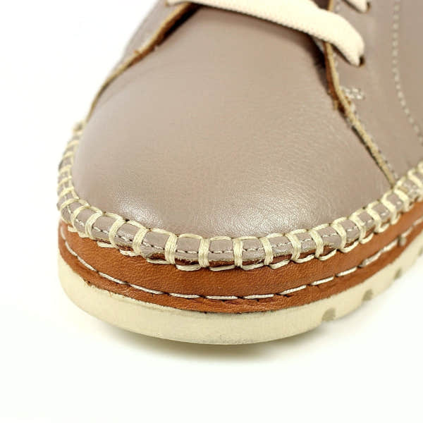 Lunar FLV026 Flow Ladies Grey Leather Lace Up Shoes-elevate your sole