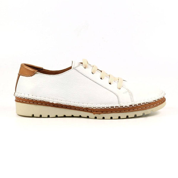 Lunar FLV026 Flow Ladies White Leather Lace Up Shoes-elevate your sole