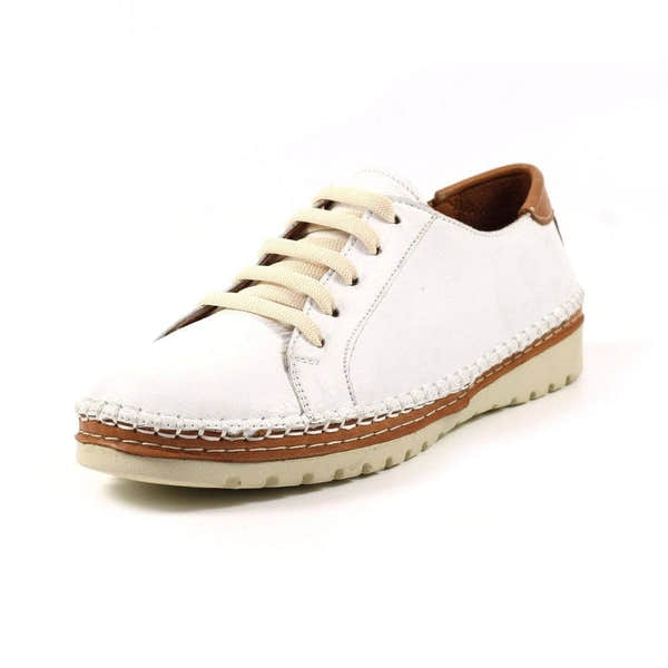Lunar FLV026 Flow Ladies White Leather Lace Up Shoes-elevate your sole