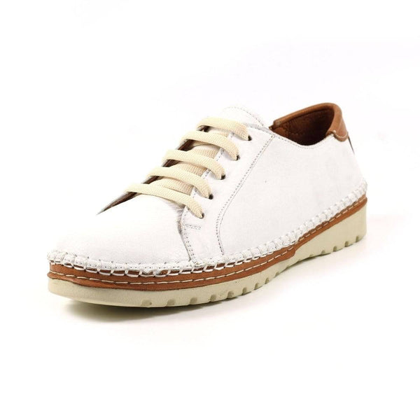 Lunar FLV026 Flow Ladies White Leather Lace Up Shoes-elevate your sole