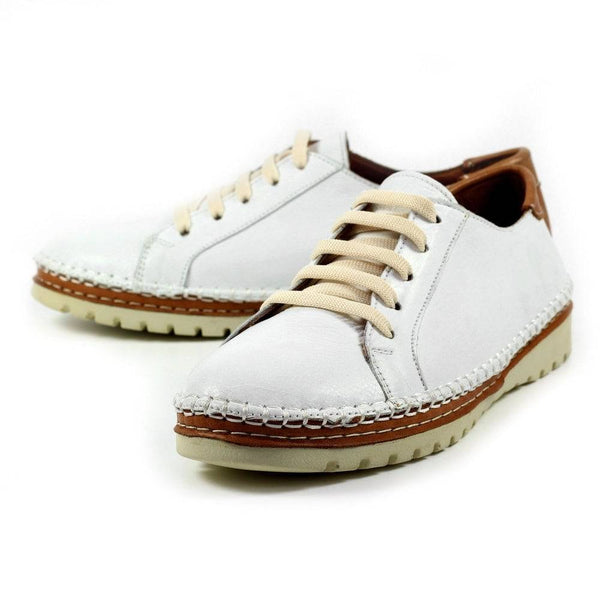 Lunar FLV026 Flow Ladies White Leather Lace Up Shoes-elevate your sole
