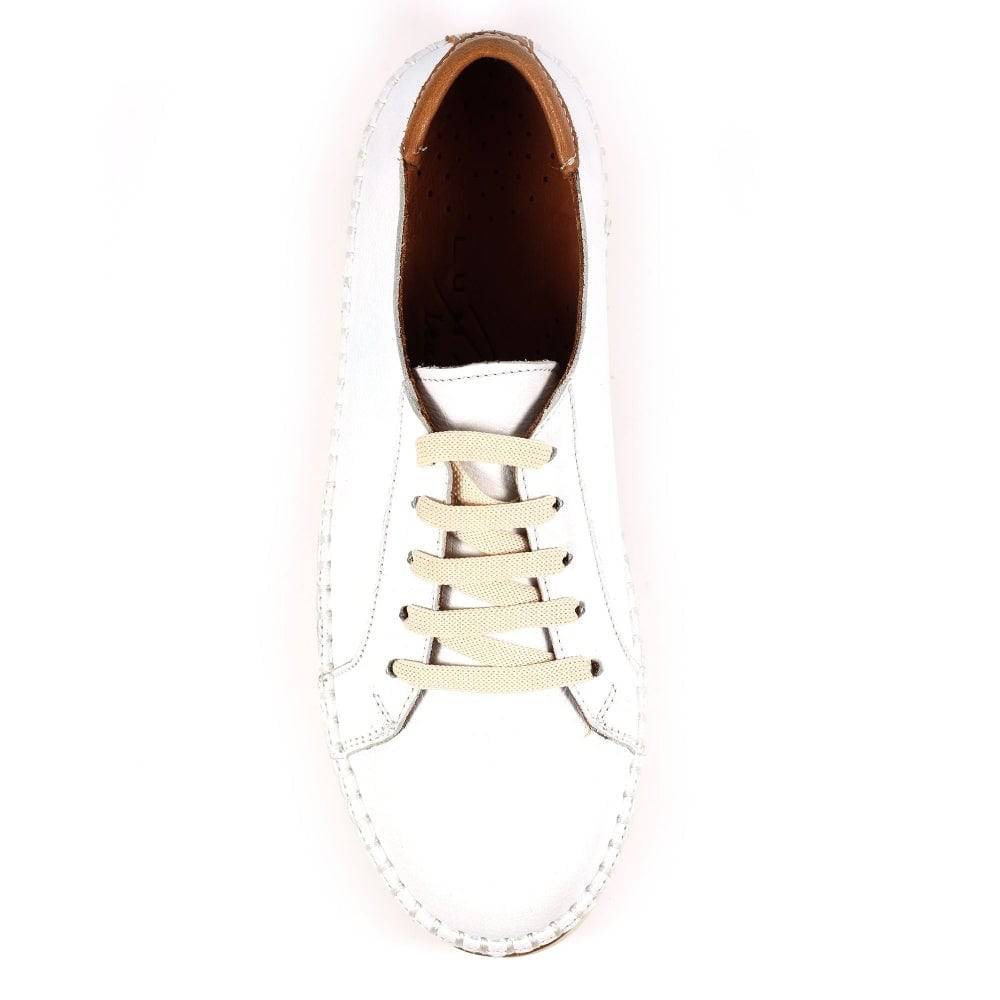 Lunar FLV026 Flow Ladies White Leather Lace Up Shoes-elevate your sole