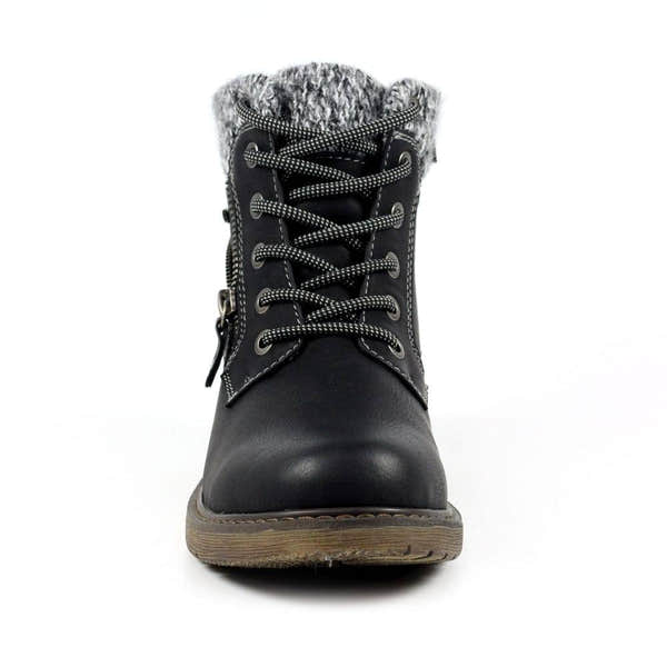 Lunar GLB090 Benson III Ladies Black Waterproof Zip & Lace Ankle Boots-elevate your sole