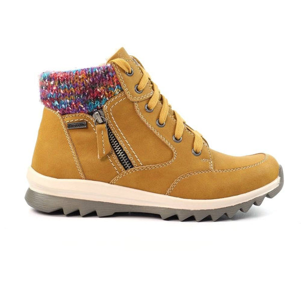 Lunar GLB115 Buttermere Ladies Mustard Waterproof Zip Lace Ankle Boots elevate your sole
