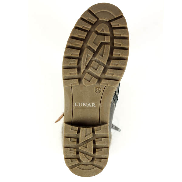 Lunar GLB123 Millie Ladies Grey Waterproof Zip & Lace Ankle Boots, rubber sole, size 37, stylish and durable women's footwear.