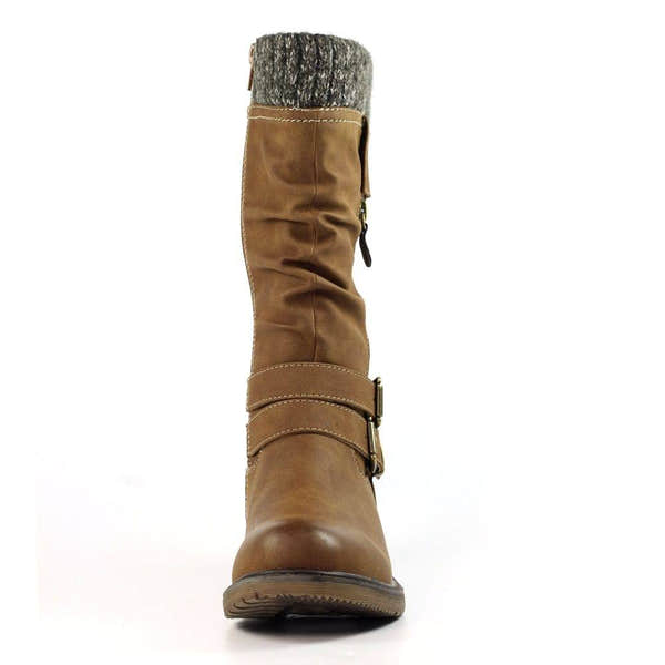 Lunar GLB134 Peyton Ladies Tan Waterproof Side Zip Mid-Calf Boots-elevate your sole