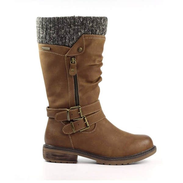 Lunar GLB134 Peyton Ladies Tan Waterproof Side Zip Mid-Calf Boots-elevate your sole